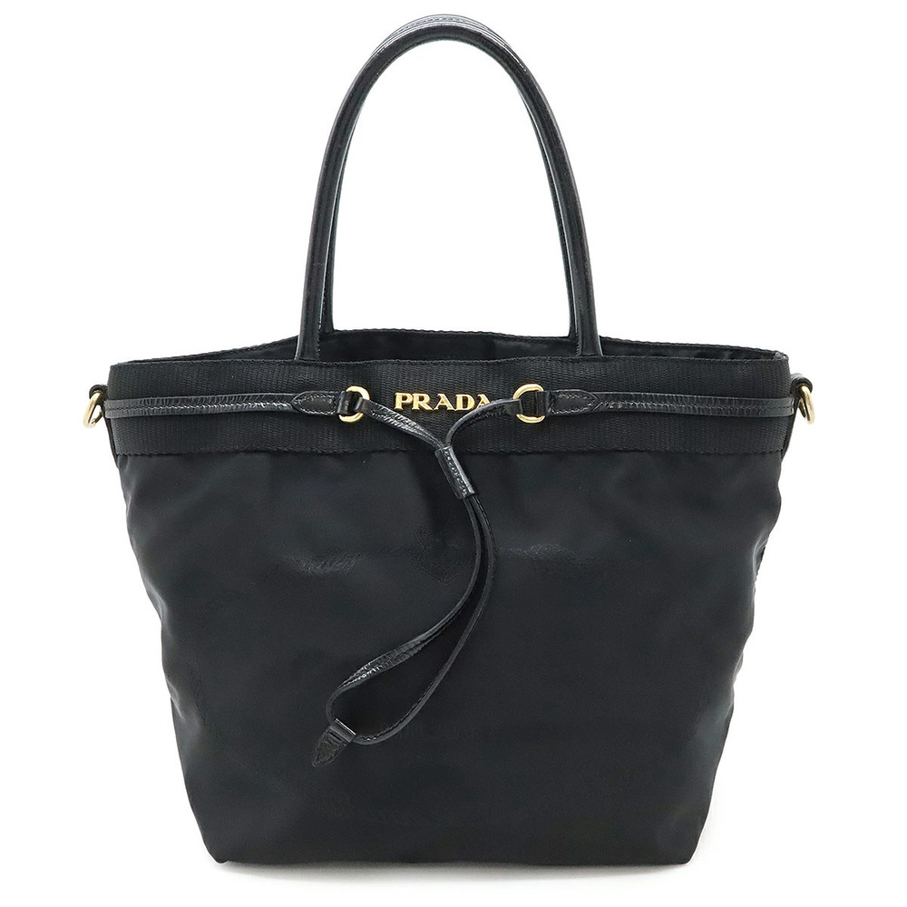 Prada 2way Shoulder Bag Hobo leather NERO black